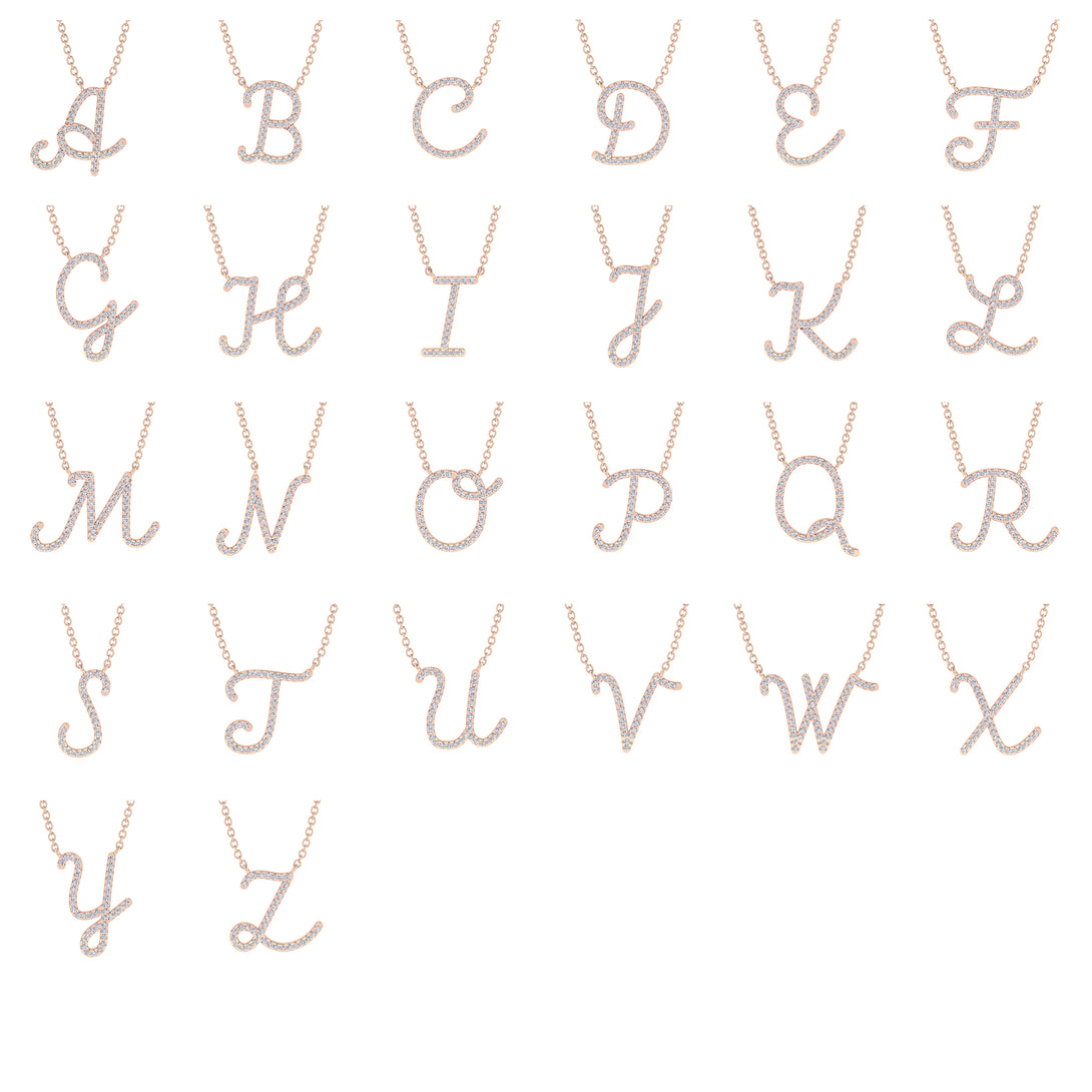 Diamond Gold Letter Necklace - E