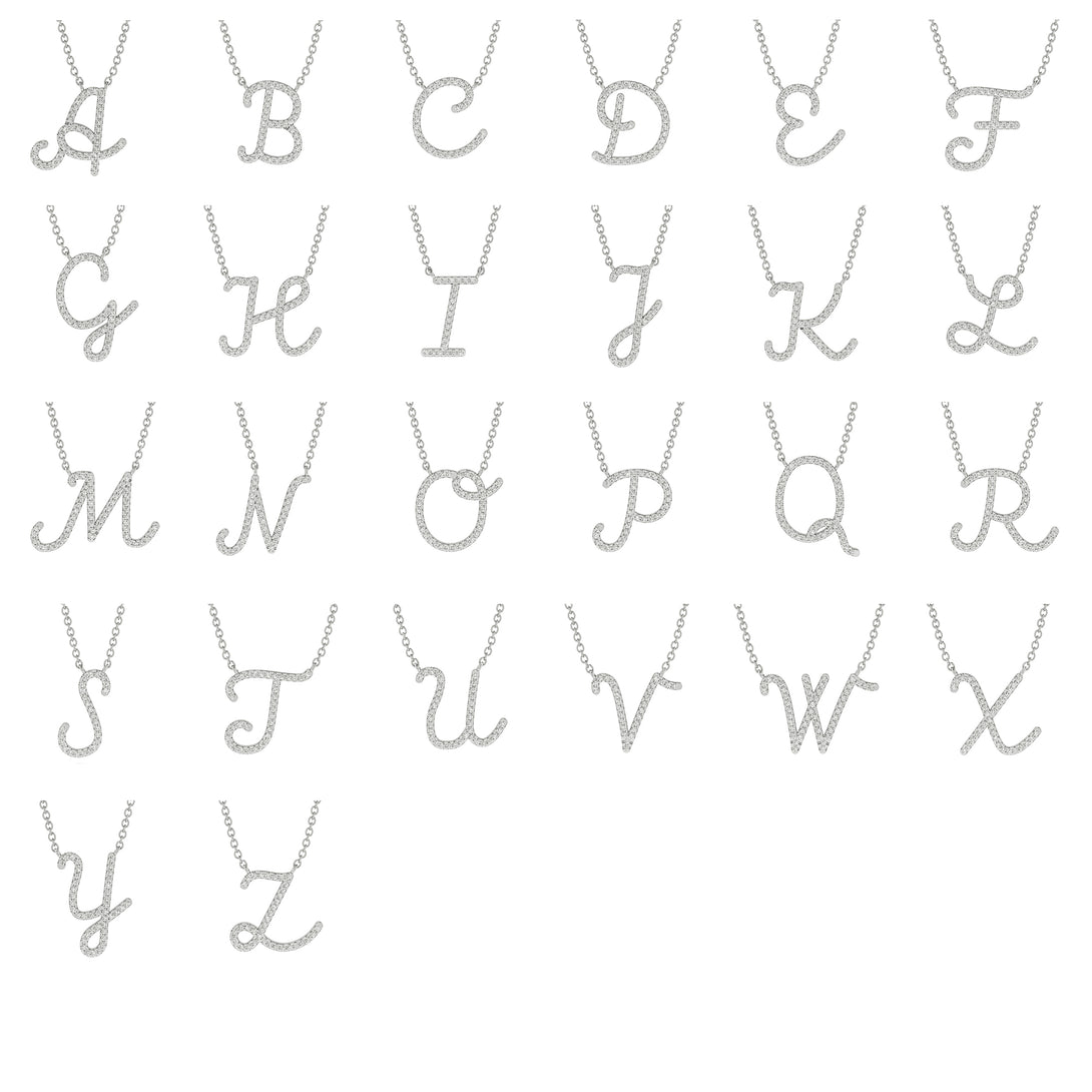 Diamond Gold Letter Necklace - A