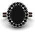 Two Tones Gorgeous Oval Cut Black Diamond Pave Double Shank Engagement Ring With Hidden Stone - Phoebe No. 81