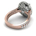 Two Tones Gorgeous Oval Cut Diamond Pave Double Shank Engagement Ring With Hidden Stone - Phoebe No. 78