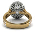 Two Tones Gorgeous Oval Cut Diamond Pave Double Shank Engagement Ring With Hidden Stone - Phoebe No. 77