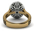 Two Tones Gorgeous Oval Cut Black Diamond Pave Double Shank Engagement Ring With Hidden Stone - Phoebe No. 80