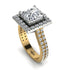 Two Tones Gorgeous Princess Cut Diamond Pave Double Shank Engagement Ring With Hidden Stone - Margot No. 77