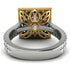 Two Tones Gorgeous Princess Cut Diamond Pave Double Shank Engagement Ring With Hidden Stone - Margot No. 77