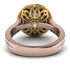 Two Tones Gorgeous Round Cut Diamond Pave Double Shank Engagement Ring With Hidden Stone - Ellen No. 76