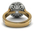 Two Tones Gorgeous Round Cut Diamond Pave Double Shank Engagement Ring With Hidden Stone - Ellen No. 77