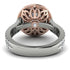 Two Tones Gorgeous Round Cut Diamond Pave Double Shank Engagement Ring With Hidden Stone - Ellen No. 78