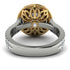 Two Tones Gorgeous Round Cut Diamond Pave Double Shank Engagement Ring With Hidden Stone - Ellen No. 77