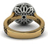 Two Tones Gorgeous Round Cut Black Diamond Pave Double Shank Engagement Ring With Hidden Stone - Ellen No. 80