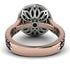 Two Tones Gorgeous Round Cut Black Diamond Pave Double Shank Engagement Ring With Hidden Stone - Ellen No. 81