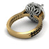 Two Tones Gorgeous Round Cut Black Diamond Pave Double Shank Engagement Ring With Hidden Stone - Ellen No. 80