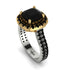 Two Tones Gorgeous Cushion Cut Black Diamond Pave Double Shank Engagement Ring With Hidden Stone - Kira No. 80