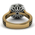 Two Tones Gorgeous Cushion Cut Black Diamond Pave Double Shank Engagement Ring With Hidden Stone - Kira No. 80