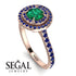 Double Halo Emerald Ring - Zoey No. 68