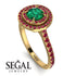 Double Halo Emerald Ring - Zoey No. 52