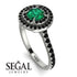 Double Halo Emerald Ring - Zoey No. 39