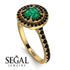 Double Halo Emerald Ring - Zoey No. 37