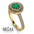 Double Halo Emerald Ring - Zoey No. 7