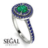 Double Halo Emerald Ring - Zoey No. 69