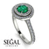 Double Halo Emerald Ring - Zoey No. 9