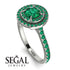 Double Halo Emerald Ring - Zoey No. 24