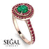 Double Halo Emerald Ring - Zoey No. 53