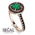 Double Halo Emerald Ring - Zoey No. 38