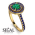 Double Halo Emerald Ring - Zoey No. 67