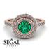 Double Halo Emerald Ring - Zoey No. 8