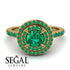 Double Halo Emerald Ring - Zoey No. 22