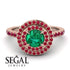 Double Halo Emerald Ring - Zoey No. 53