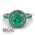 Double Halo Emerald Ring - Zoey No. 24