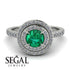 Double Halo Emerald Ring - Zoey No. 9