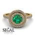 Double Halo Emerald Ring - Zoey No. 7