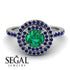 Double Halo Emerald Ring - Zoey No. 69