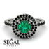 Double Halo Emerald Ring - Zoey No. 39