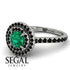 Double Halo Emerald Ring - Zoey No. 39