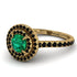 Double Halo Emerald Ring - Zoey No. 37
