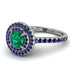 Double Halo Emerald Ring - Zoey No. 69