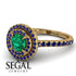 Double Halo Emerald Ring - Zoey No. 67