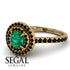 Double Halo Emerald Ring - Zoey No. 37
