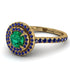 Double Halo Emerald Ring - Zoey No. 67