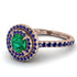 Double Halo Emerald Ring - Zoey No. 68