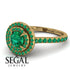 Double Halo Emerald Ring - Zoey No. 22