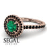 Double Halo Emerald Ring - Zoey No. 38