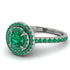 Double Halo Emerald Ring - Zoey No. 24