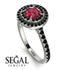 Double Halo Ruby Ring - Zoey No. 42