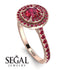 Double Halo Ruby Ring - Zoey No. 56