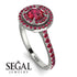 Double Halo Ruby Ring - Zoey No. 57