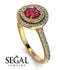 Double Halo Ruby Ring - Zoey No. 10